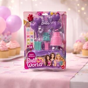 2024 Barbie World Happy Birthday Party Set with Doll Accessories